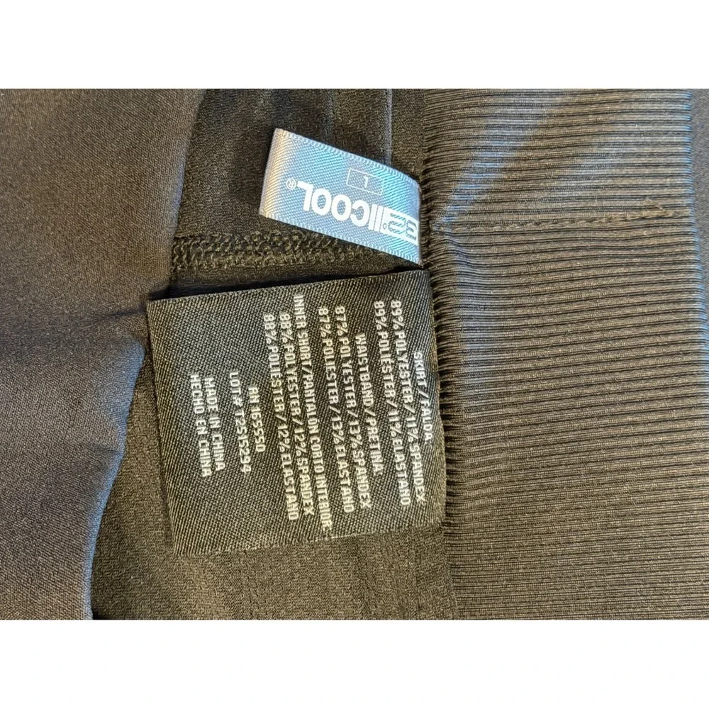 32 Degrees Cool Womens Black Active Skort Ribbed Waistband Pockets Size L